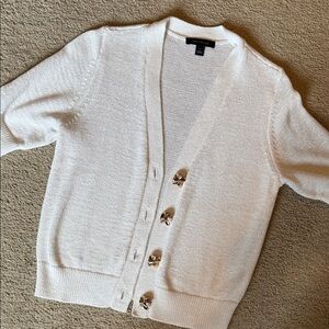 Ann Taylor Cream Cardigan with Button Accents